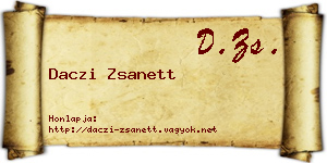 Daczi Zsanett névjegykártya